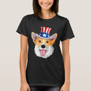 Corgi Pet Dogs 4th Of July American Flag Men Women T-Shirt