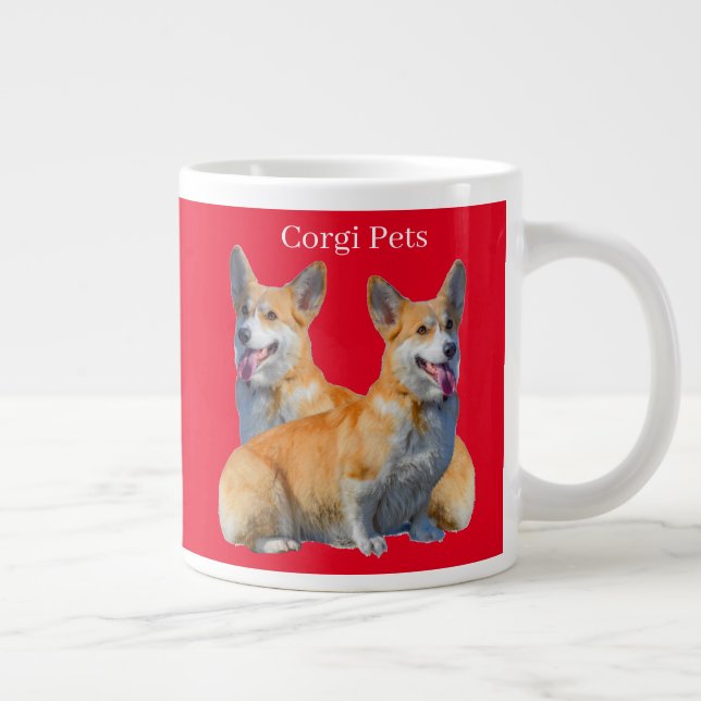 Corgi Pets  Large Coffee Mug (Right)