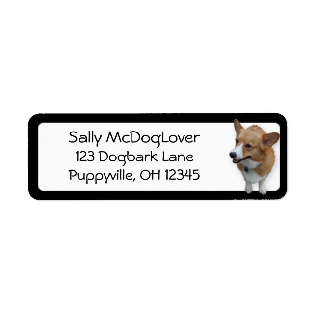 Corgi Photo Return Address Label (Front)