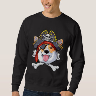 Corgi Pirate Costume Jolly Roger Flag Skull Crossb Sweatshirt