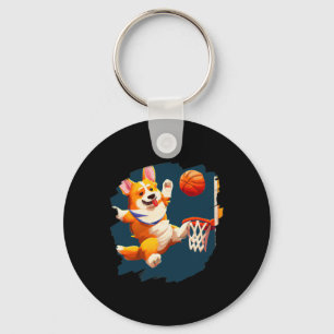 Corgi Playing Sketll Funny Dog Sketll For Men Wome Key Ring