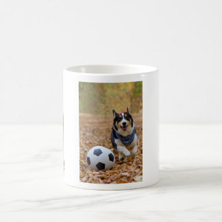 Corgi Playing Soccer Coffee Mug