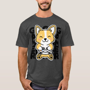 Corgi Playing Video Games Cute Kawaii Gamer T-Shirt