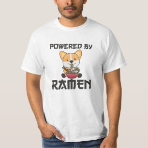 Corgi Powered By Ramen Cute Kawaii Noodle Dogs T-Shirt