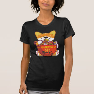 CORGI POWERED BY RAMEN Kawaii Corgi eating Ramen T-Shirt