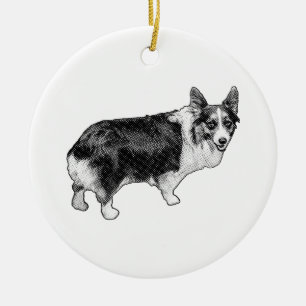 Corgi Prism Holiday Wink Ceramic Ornament