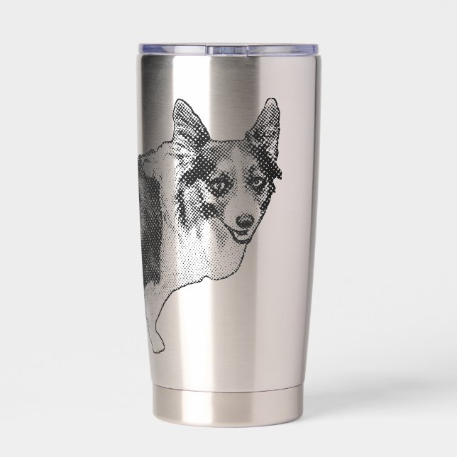 Corgi Prism Holiday Wink Insulated Tumbler (Back)