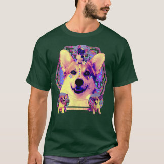 Corgi Psychedelic Vaporwave Best Corgi Mum Ever Co T-Shirt