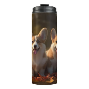 Corgi Puppy Autumn Delight Pumpkin Thermal Tumbler