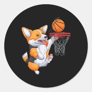 Corgi Puppy Corgi Sketll For Pet Lovers Women Men Classic Round Sticker