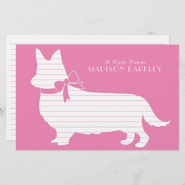 Corgi Puppy Dog Pembroke Welsh Stationery (Front/Back)