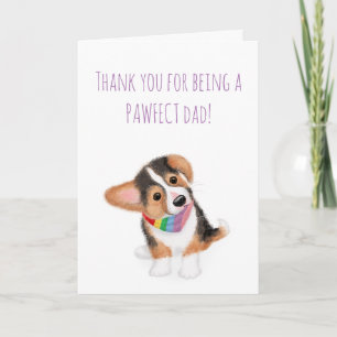 Corgi puppy Father's Day card from the dog