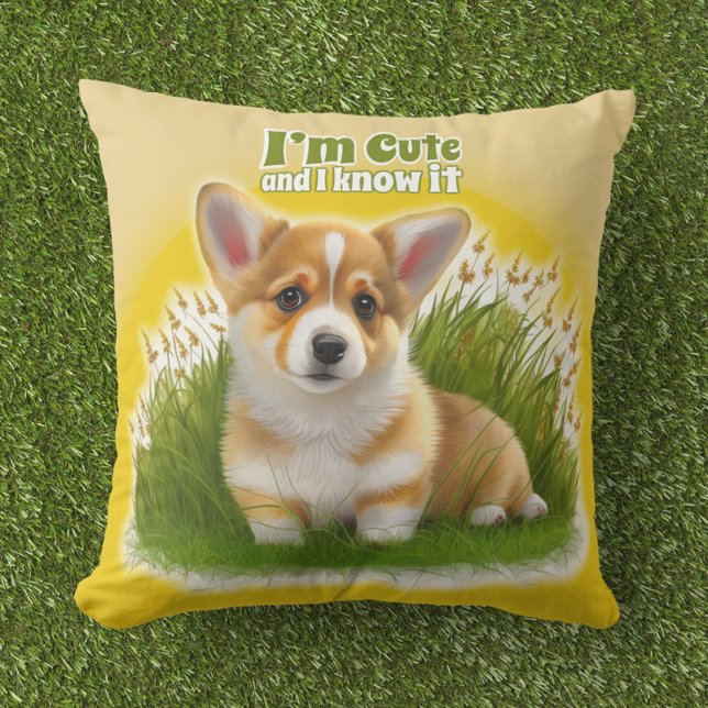 Corgi puppy on the grass | cute pet cushion (Creator Uploaded)