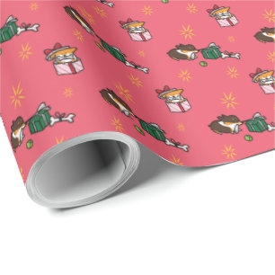 Corgi Puppy Present "Mini Pattern" Wrapping Paper