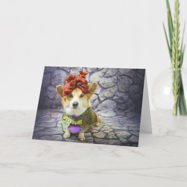 Corgi Queen Birthday Card (Front)