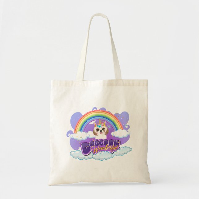 Corgi Rainbow Unicorn Tote Bag (Front)
