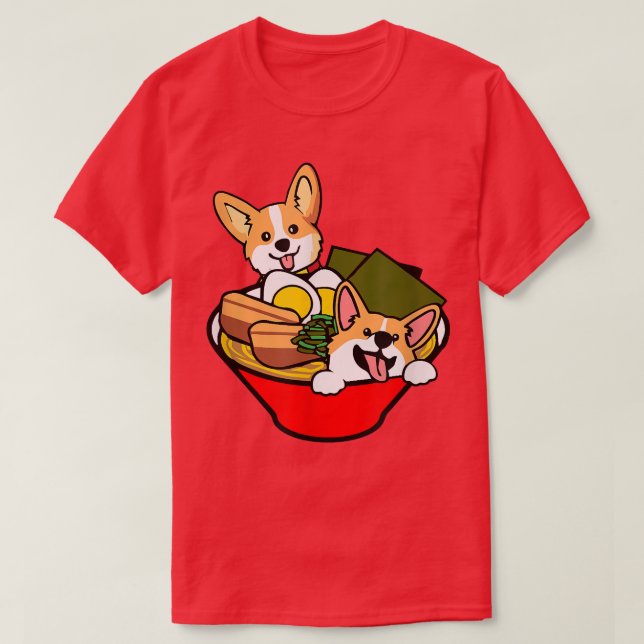 Corgi Ramen, Birthday Gifts For Dog Lovers, Funny  T-Shirt (Design Front)
