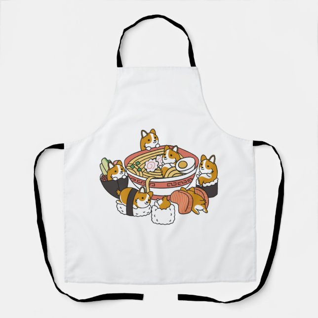 Corgi Ramen Sushi  Apron (Front)