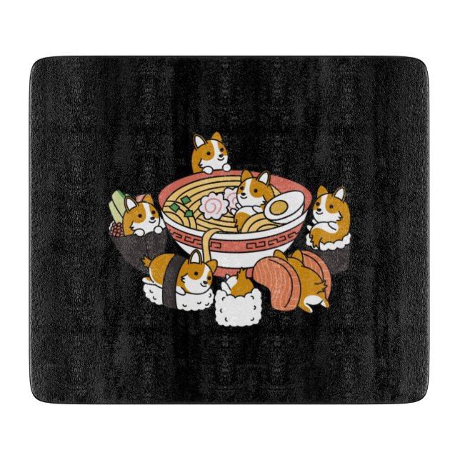 Corgi Ramen Sushi Cutting Board (Front)