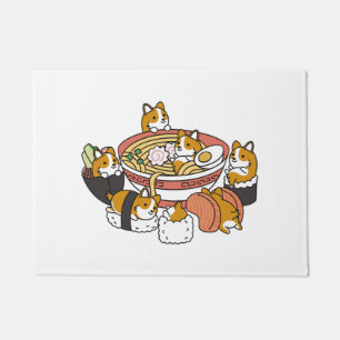 Corgi Ramen Sushi  Doormat