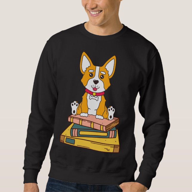 Corgi Reading Sweatshirt (Front)
