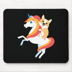 Corgi Riding Unicorn Cute Funny Dog Halloween Cost Mouse Pad