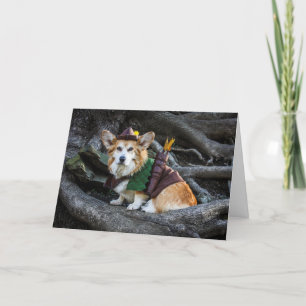 Corgi Robin Hood blank card