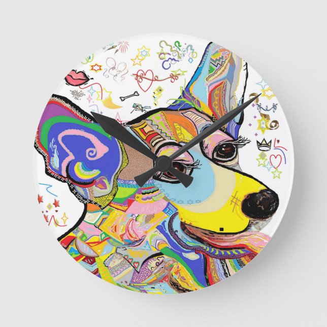 Corgi Round Clock (Front)