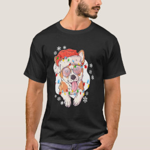 Corgi Santa Christmas Tree Lights Xmas Men Women K T-Shirt
