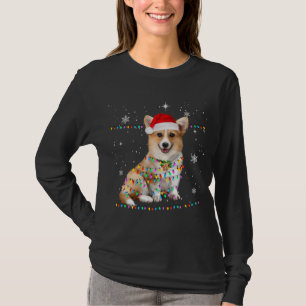 Corgi Santa Christmas Tree Lights Xmas T-Shirt