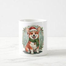 Corgi Santa Hat Christmas Mug