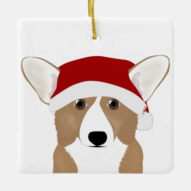 Corgi Santa Ornament (Front)