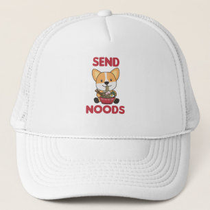 Corgi Send Noods Ramen Cute Kawaii Noodles Dogs Trucker Hat