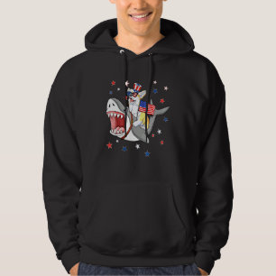 Corgi Shark 4th Of July Dog Mum Dad Puppy Hoodie