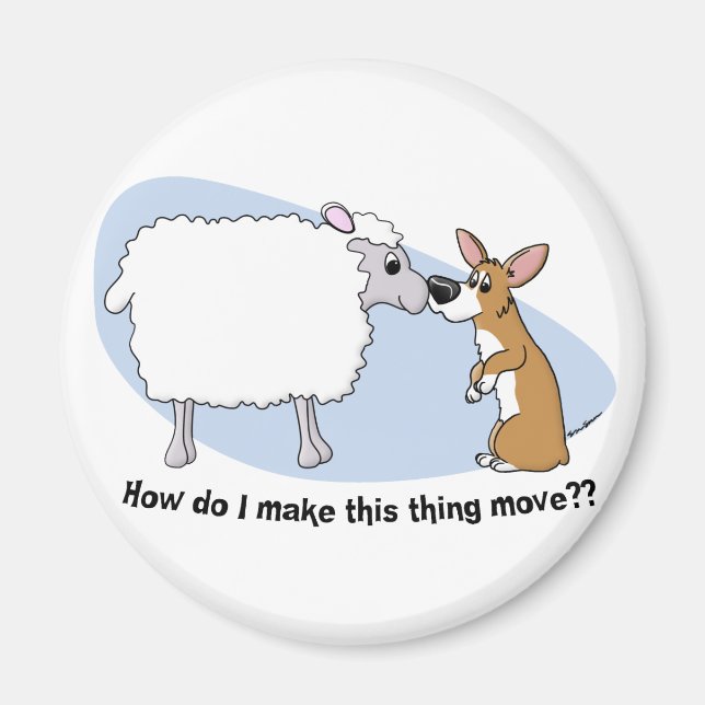 Corgi & Sheep Magnet (Front)