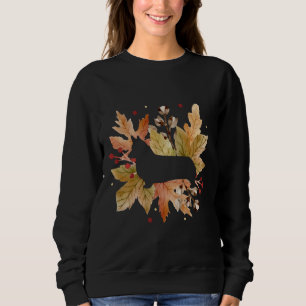 Corgi Silhouette Autumn Leaves 829 Sweatshirt