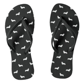 Corgi Silhouette Flip Flops - Cute dog design