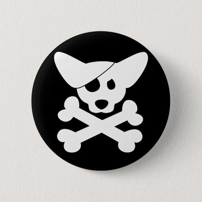 Corgi Skull & Crossbones Button (Front)