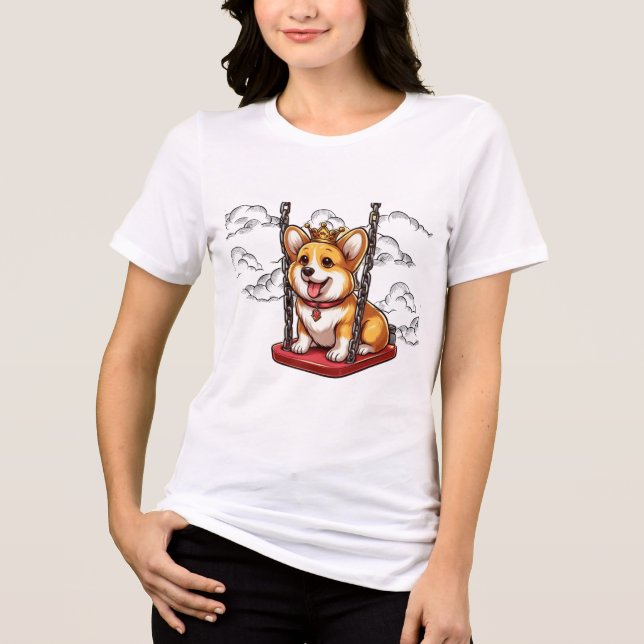 corgi sky  Tri-Blend shirt (Front)