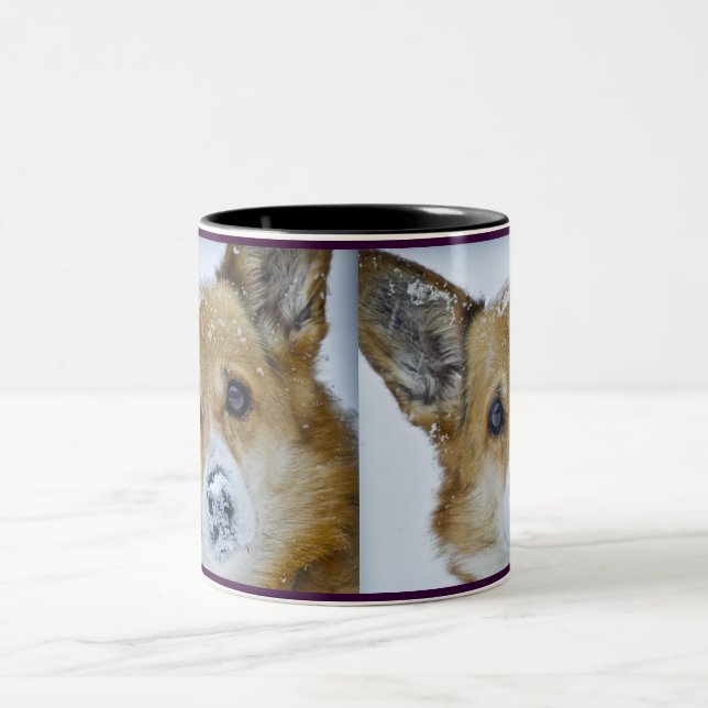 CORGI Snow Nose Two-Tone Coffee Mug (Center)