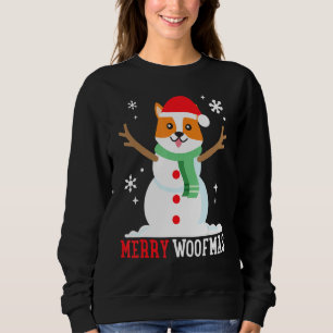 Corgi Snowman Funny Cute Dog Mum Dad Christmas Sweatshirt