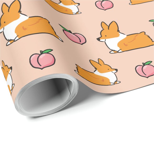 Corgi Sploot Wrapping Paper | CorgiThings (Roll Corner)