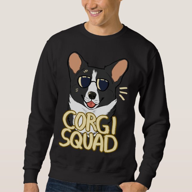 Corgi Squad Black Sweatshirt (Front)