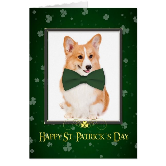 Corgi St. Patrick's Day Card (Front)