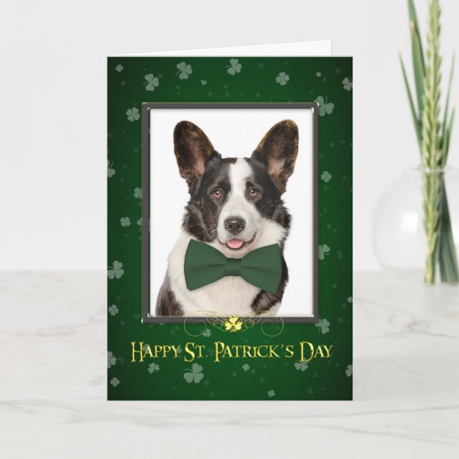 Corgi St. Patricks Day Card (Front)