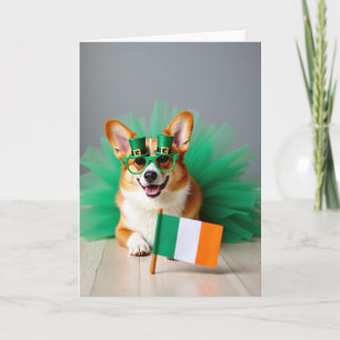 Corgi St Patricks Day Fun Card