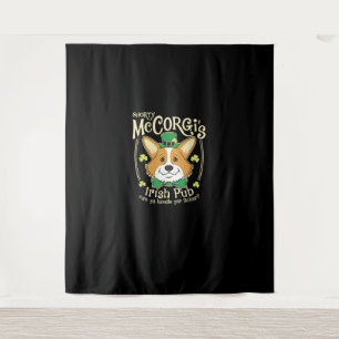 Corgi St. Patrick's Day T-shirt Shorty McCorgi Iri Tapestry