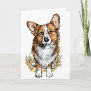 Corgi Standard, 5" x 7" Folded Greeting Card