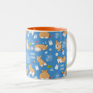 Corgi Story Christmas Two-Tone Coffee Mug