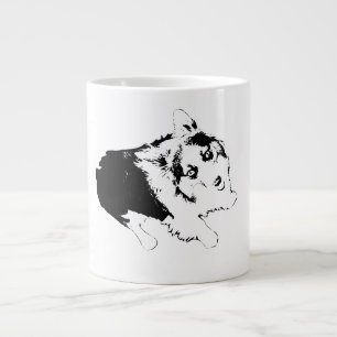 Corgi Stroll, Morning Companion Large Coffee Mug